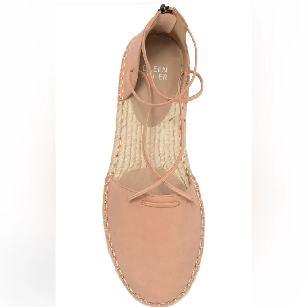 Eileen Fisher Lace-Up Espadrille Toffee Cream 7